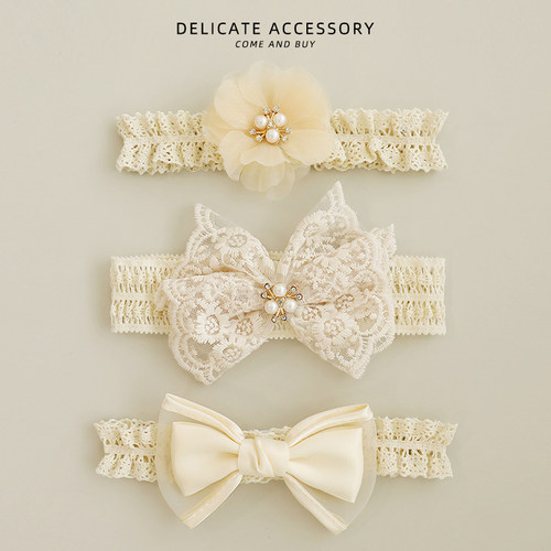 儿童甜美蝴蝶结发带护囟门帽