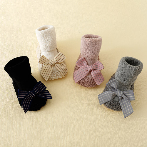 韩版地板袜秋冬季加厚保暖皮底袜