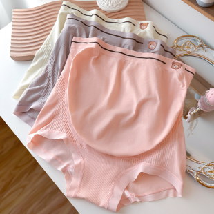 裤 无痕高腰托腹中晚期孕晚期怀孕期专用薄款 头不勒肚 孕妇内裤 大码