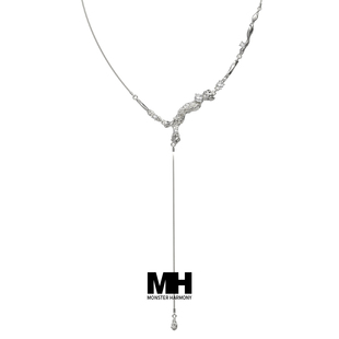 MonsterHarmony熔岩肌理金属扭曲项链女高级感轻奢小众配饰毛衣链