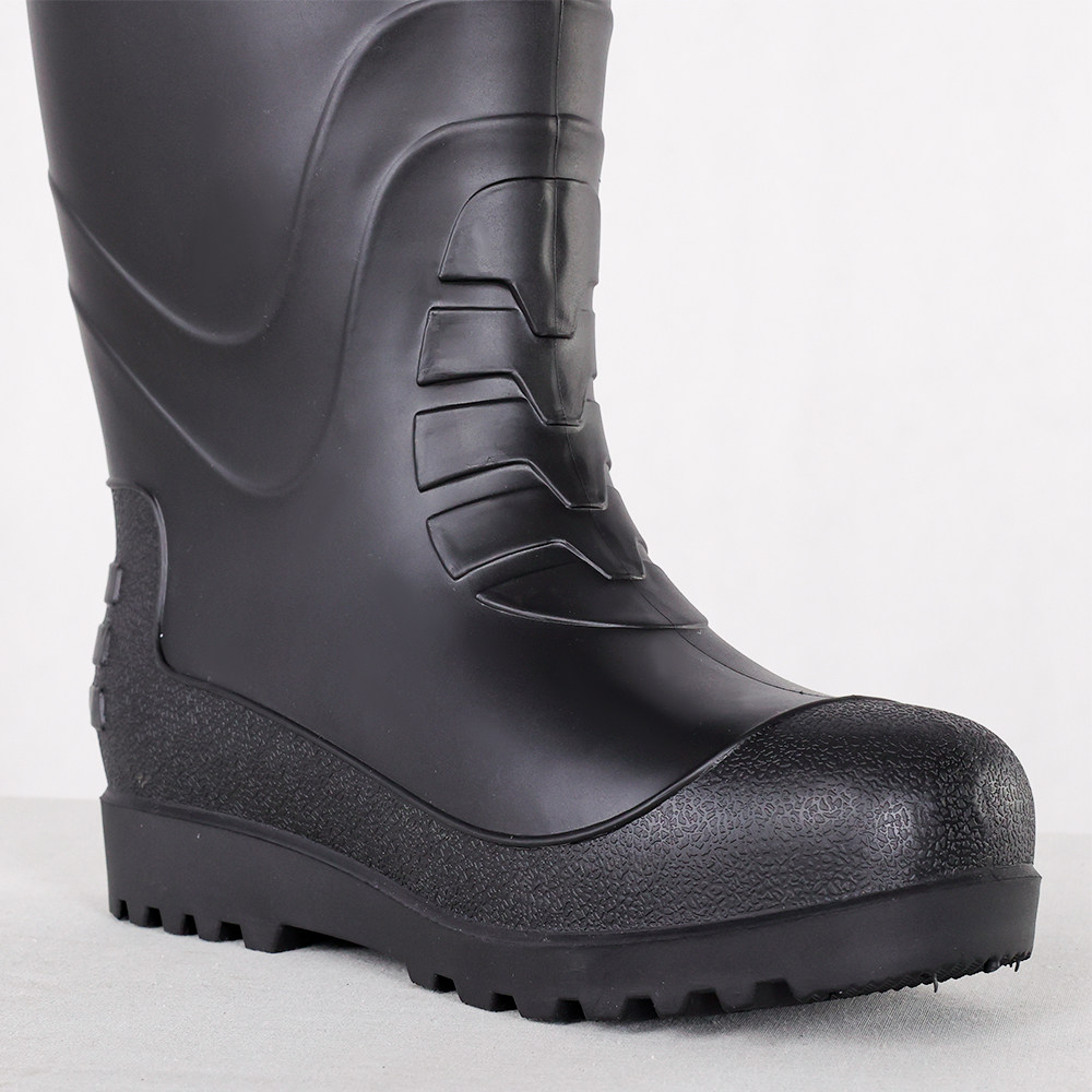 BLACK COTTON RAIN BOOTS: WATERPROOF OIL-PROOF ACID-ALKALI RESISTANT NON-SLIP WEAR-RESISTANT DIRT-RESISTANT WARM COLD-PROOF MENS AND WOMENS WORK AND WORK WATER SHOES
