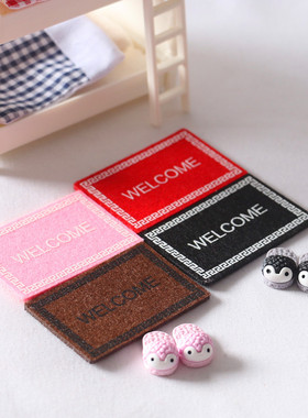 娃娃屋迷你地毯welcome欢迎地毯