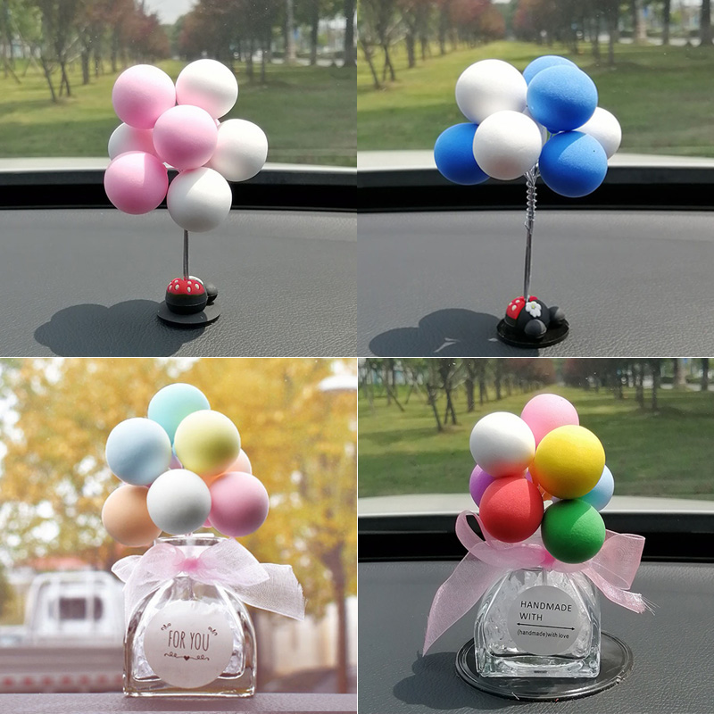 少女心马卡龙告白汽球微景观摆件车载迷你泡沫小气球可粘蛋糕装饰