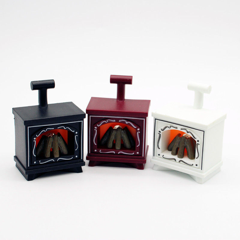 娃娃屋迷你家具发光壁炉模型微缩场景配件过家家玩具火炉圣诞节