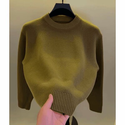 【专柜品质】高档秋冬圆领提花针织衫毛衣男士简约百搭保暖打底衫