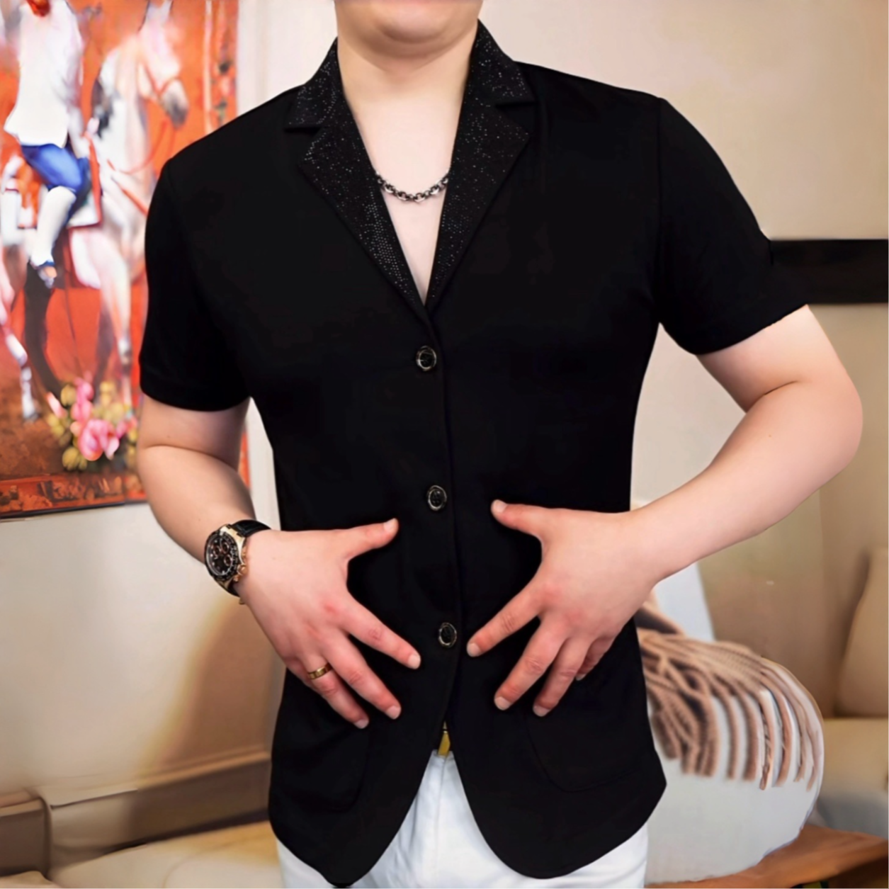 《暗影夜序》男士高档时尚夏季西装外套潮流修身商务高品质百搭