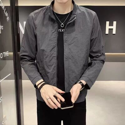 男士外套春秋季新款休闲立领工装夹克男装潮流帅气青年上衣