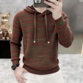 针织连帽卫衣男士 时尚 保暖加绒加厚打底衫 高档秋冬款 体恤男装 3363
