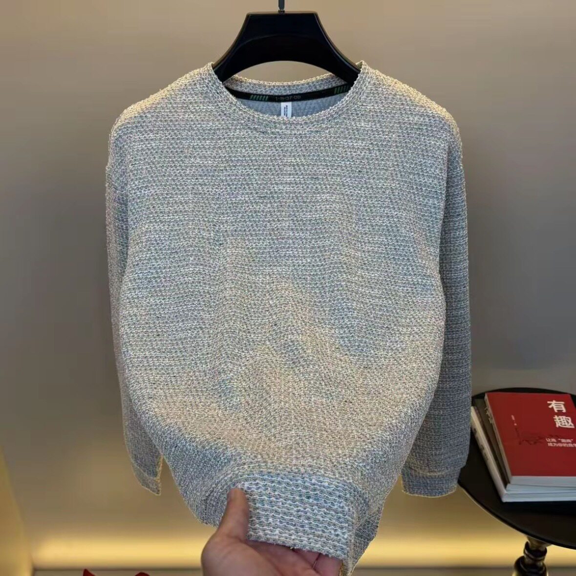 【轻奢欧货】高档小香风圆领卫衣潮流时尚百搭薄款男士青年8802