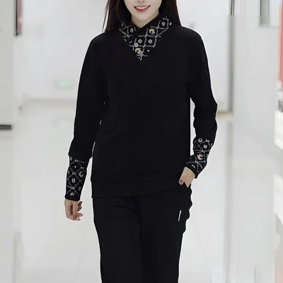 秋冬季男士提花百搭气质围巾领打底衫德绒保暖长袖厚款休闲卫衣潮