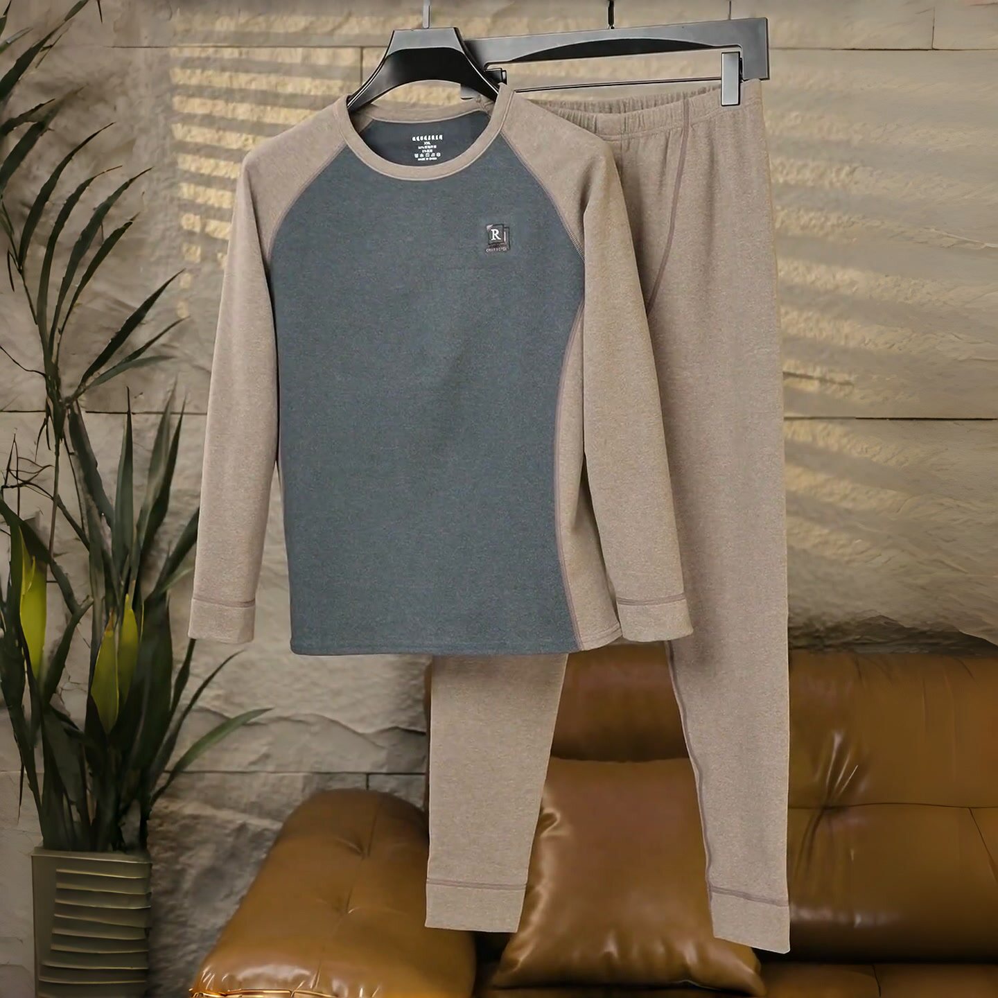 男士保暖内衣套装条纹青少年秋衣秋裤内搭打底衫学生秋冬季衣服