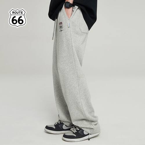 66号公路秋季男女同款裤子2026新款宽松舒适百搭直筒潮流裤子男