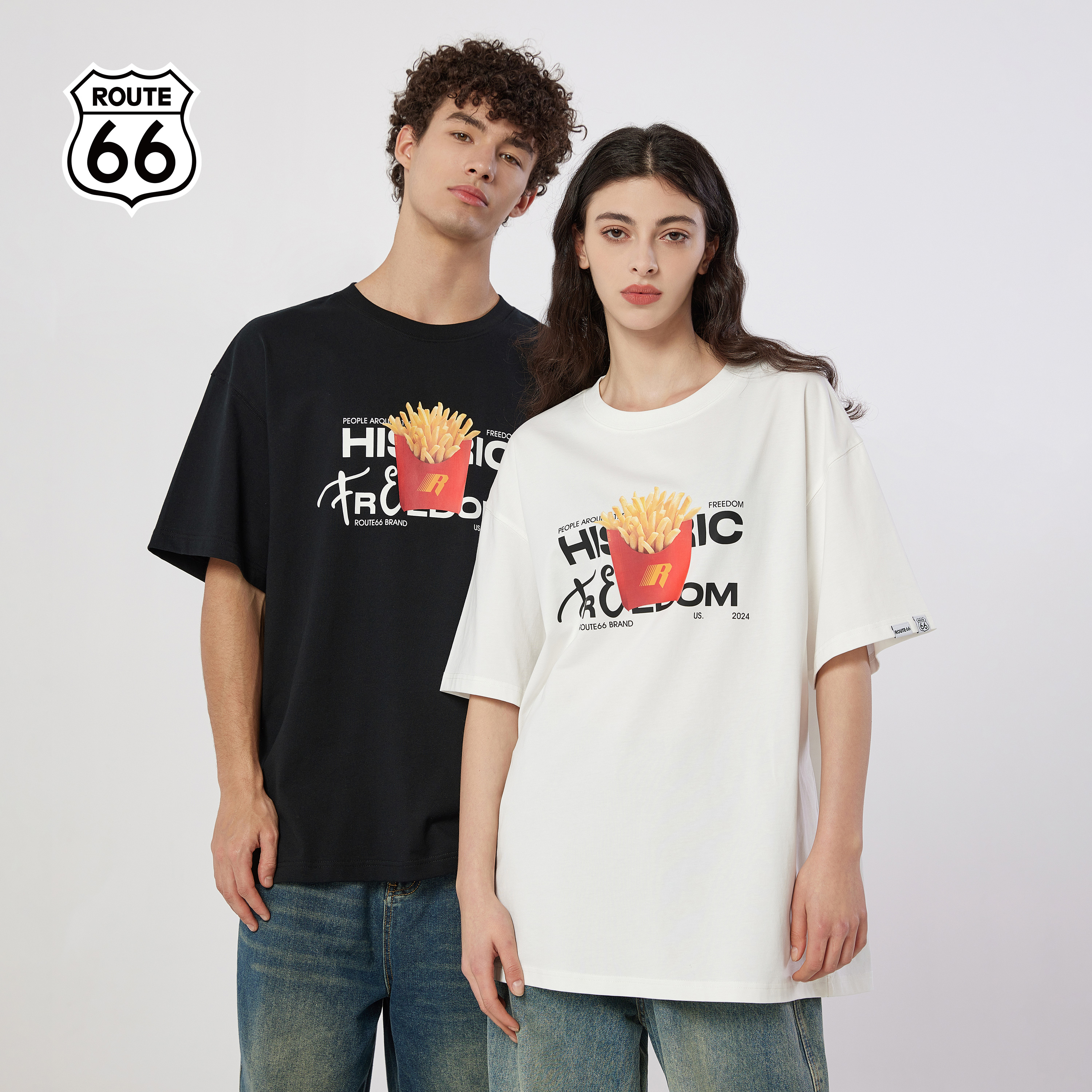 ROUTE66美式重磅潮流短袖T恤