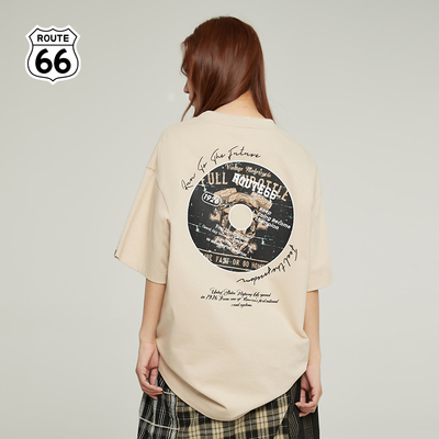 ROUTE66短袖美式复古男女同款T恤