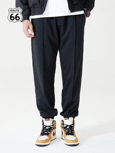 route66/66号公路 休闲裤男女同款秋冬季重磅束脚灯芯绒宽松卫裤