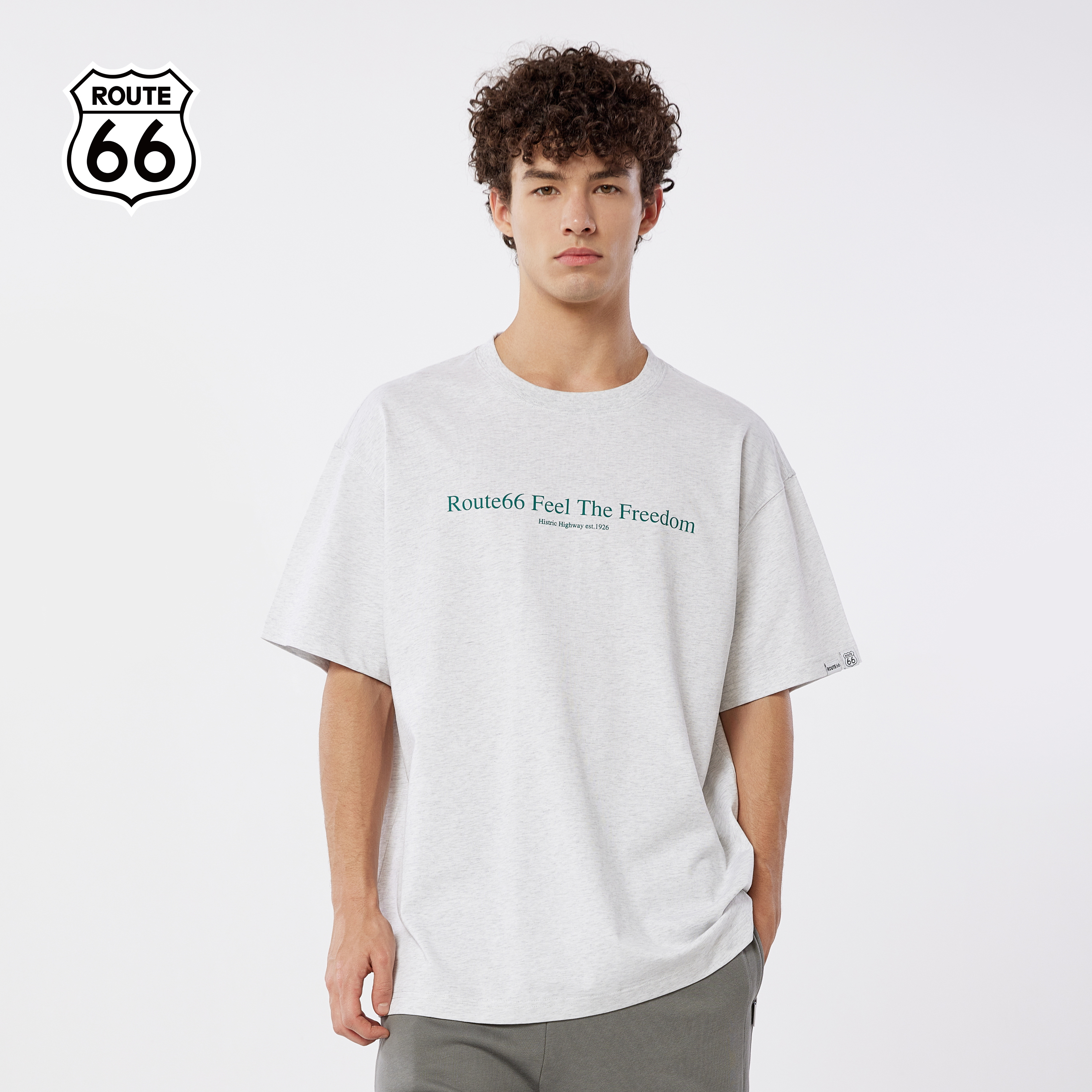 ROUTE66美式复古字母印花短袖T恤