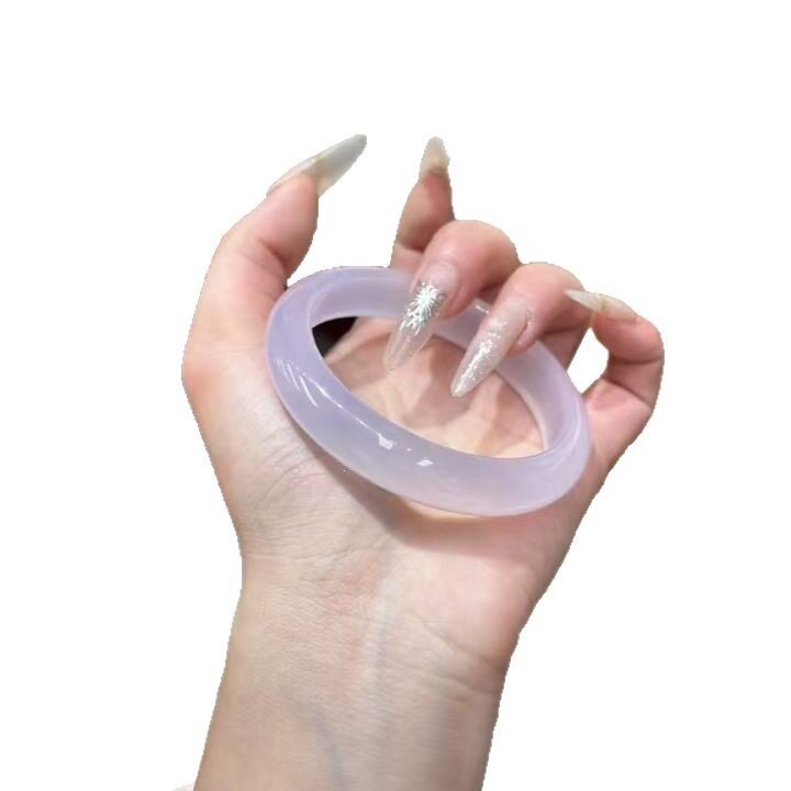 天然紫罗兰玉髓玛瑙手镯芋泥啵啵