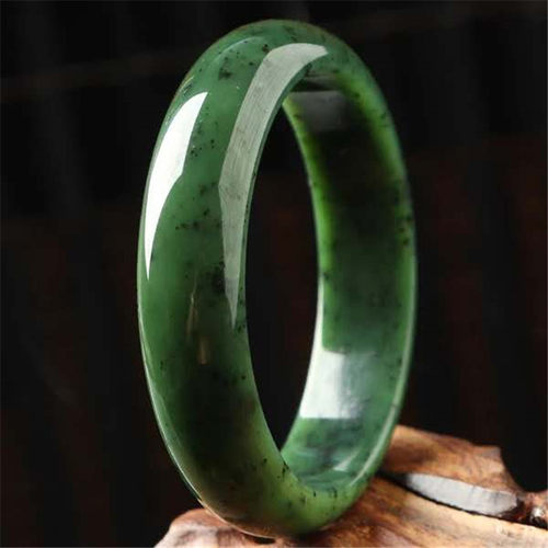 灵玥美玉 新疆天然和田碧玉俄罗斯老坑红皮老料手镯 波菜绿正阳绿