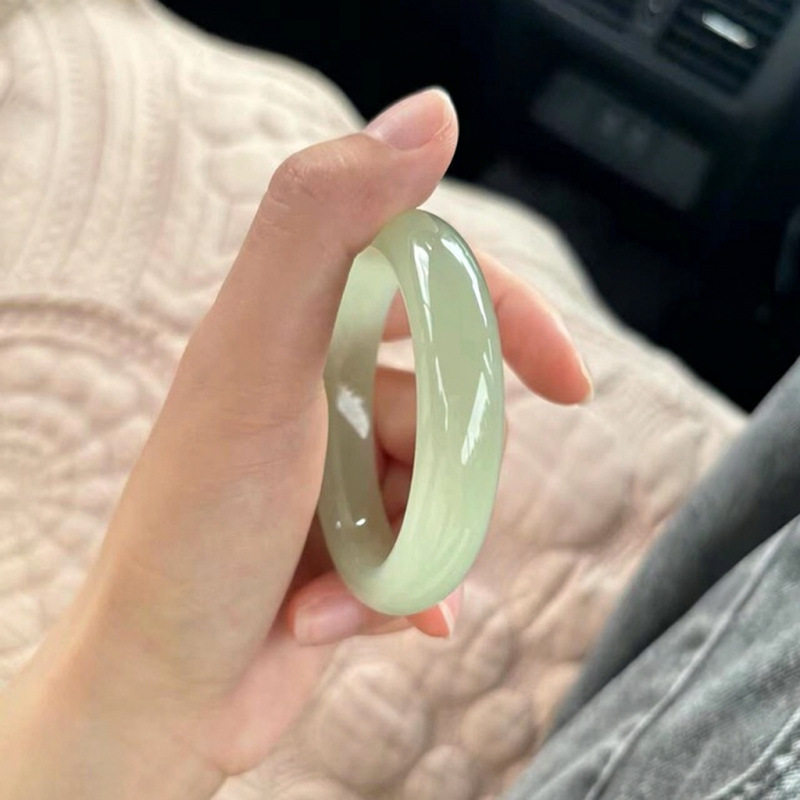 天然东陵玉晴水手镯青提色青白色