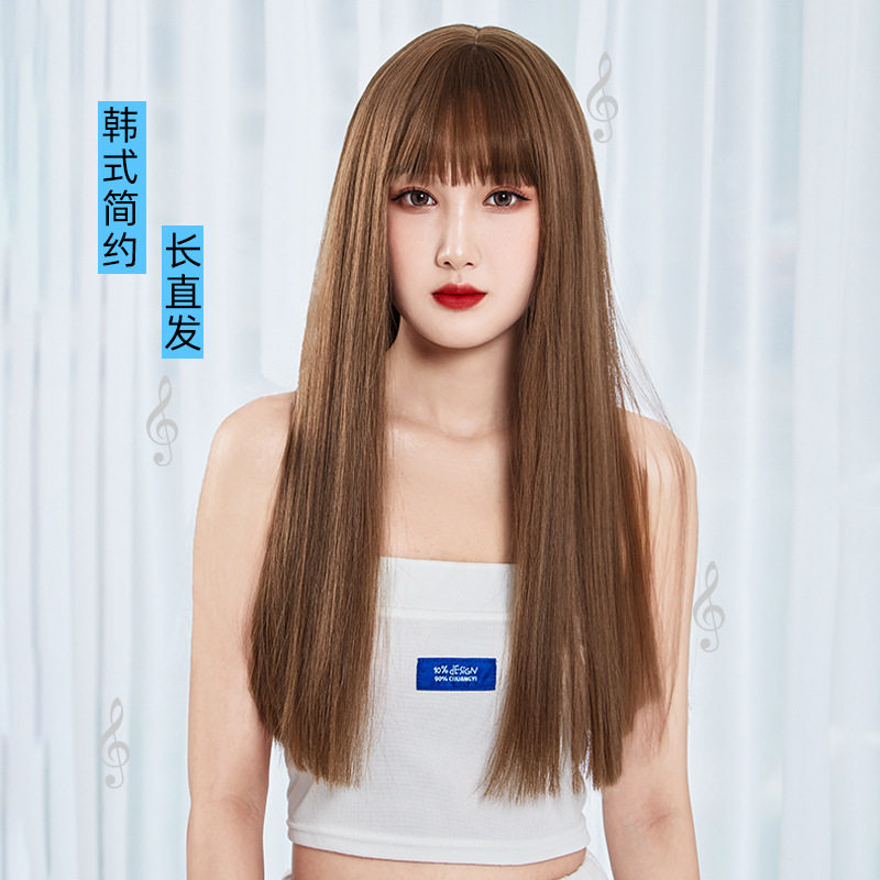 假发女长发全头套款式气质网红黑长直漫画空气刘海逼真自然假发套