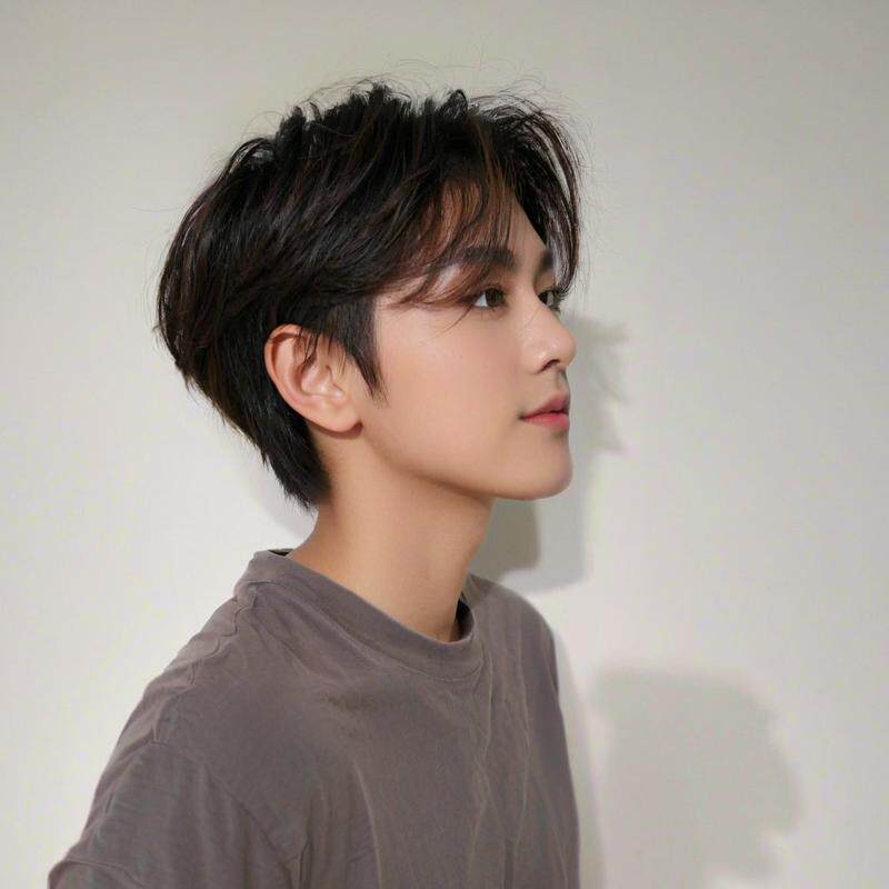 日韩假发男短直发帅气逼真短发中分刘海化纤假发头套厂家一件代发