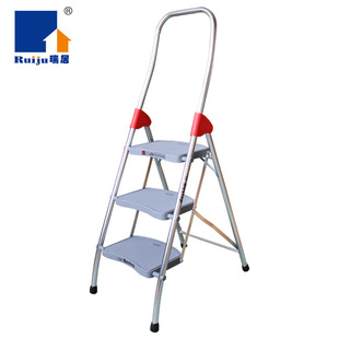 瑞居家用折叠伸缩梯扶手三步梯加厚宽踏板人字梯阁楼梯BST 03E