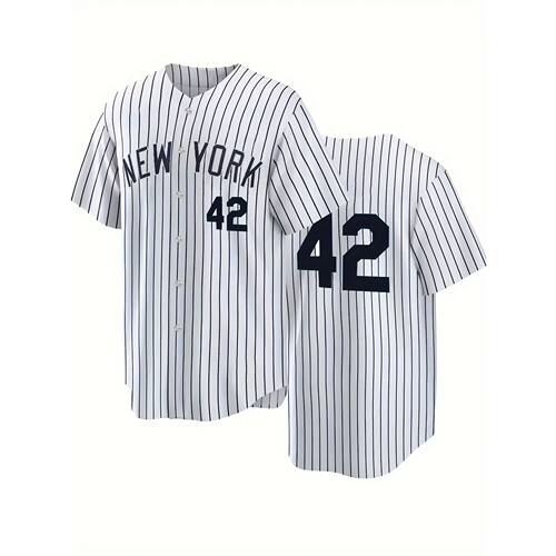 New York Baseball Jersey Men's Women Classic Striped 3D Prin