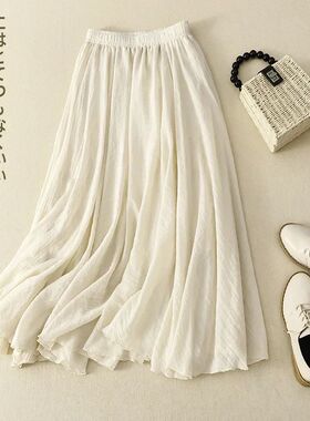 Cotton A- Line Mini Skirt Women's High Waist Flared Skirt El