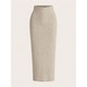 Ribbed Knit Autumn Solid Spr Women Color Skirt Casual Pencil