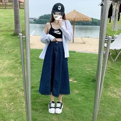 Denim Skirt For Women High-Waisted Slimming Bodycon A- Line