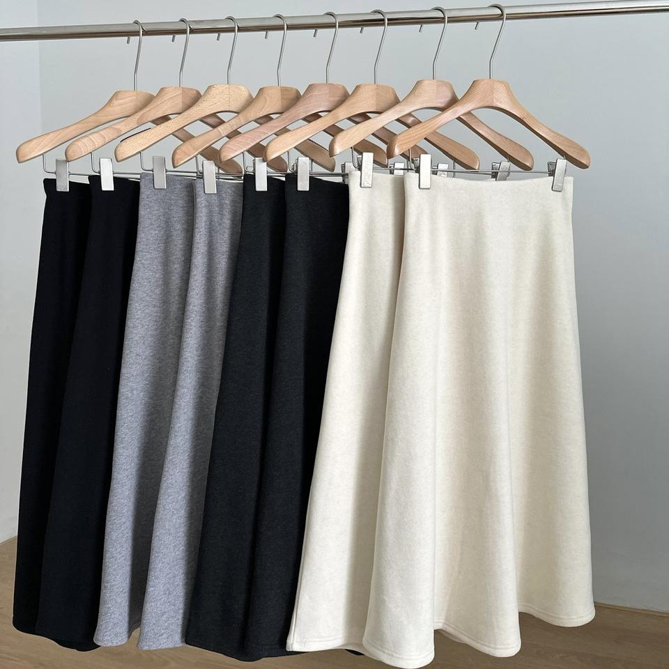 加厚加绒羊毛针织裙女秋冬款a字