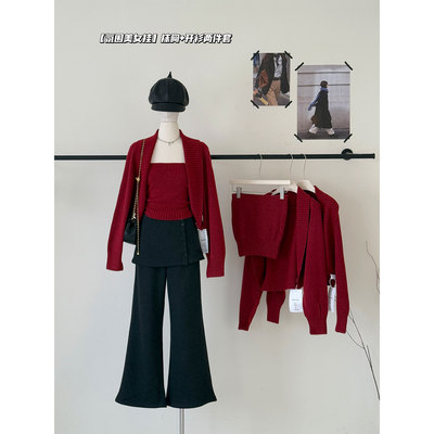 【现货秒发】针织抹胸+短款毛衣