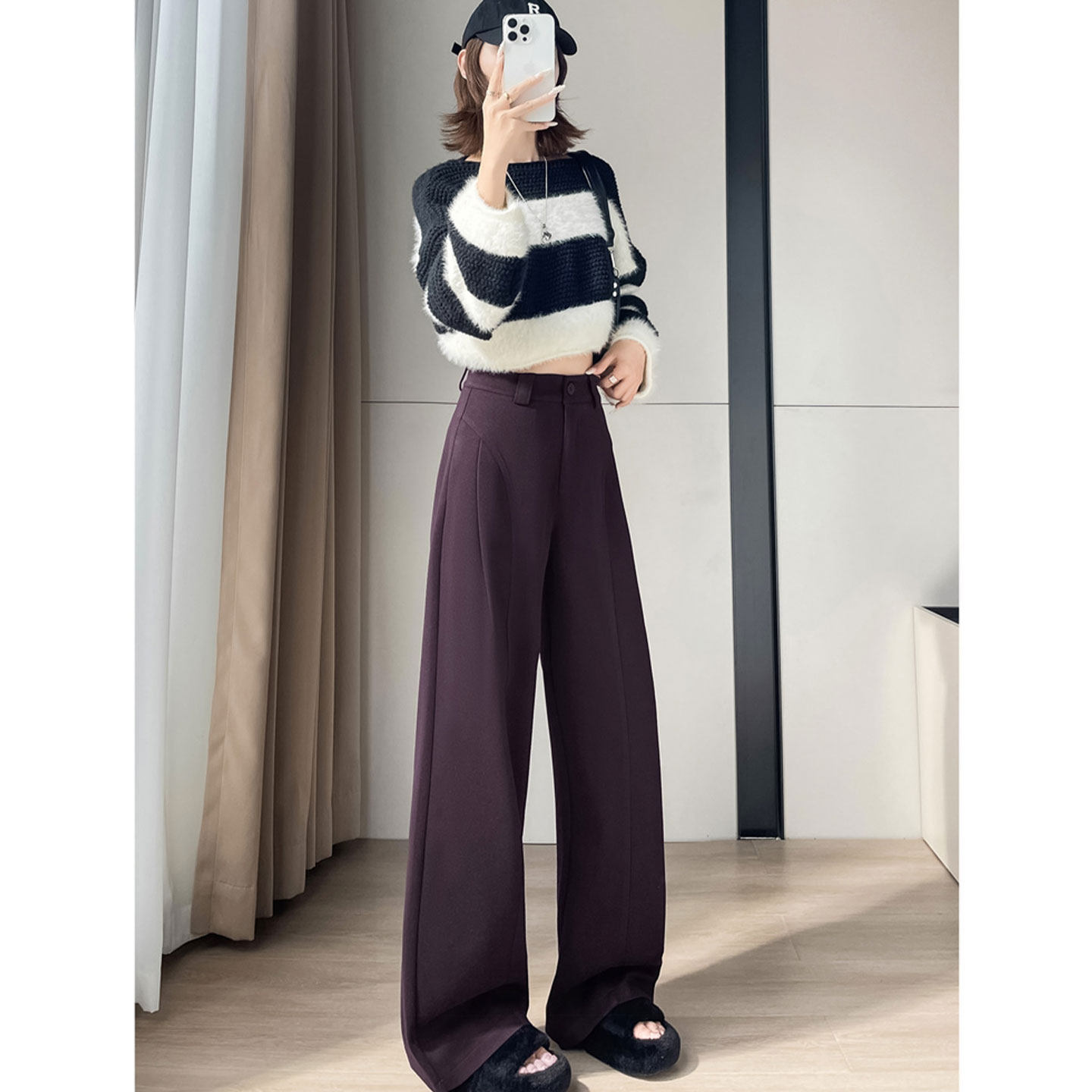 秋冬外穿厚款休闲西装裤女垂感高级超火的裤子宽松直筒显瘦阔腿裤,女装/女士精品,休闲裤,淘宝优惠券,粉丝福利购,淘宝优惠卷