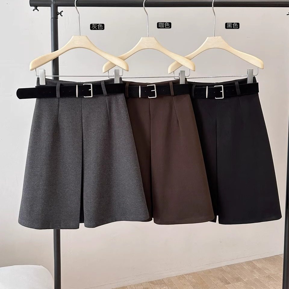 超好看冬裙设计感高腰灰色高级毛呢半身裙女显瘦中长款A字中裙子,女装/女士精品,半身裙,淘宝优惠券,粉丝福利购,淘宝优惠卷