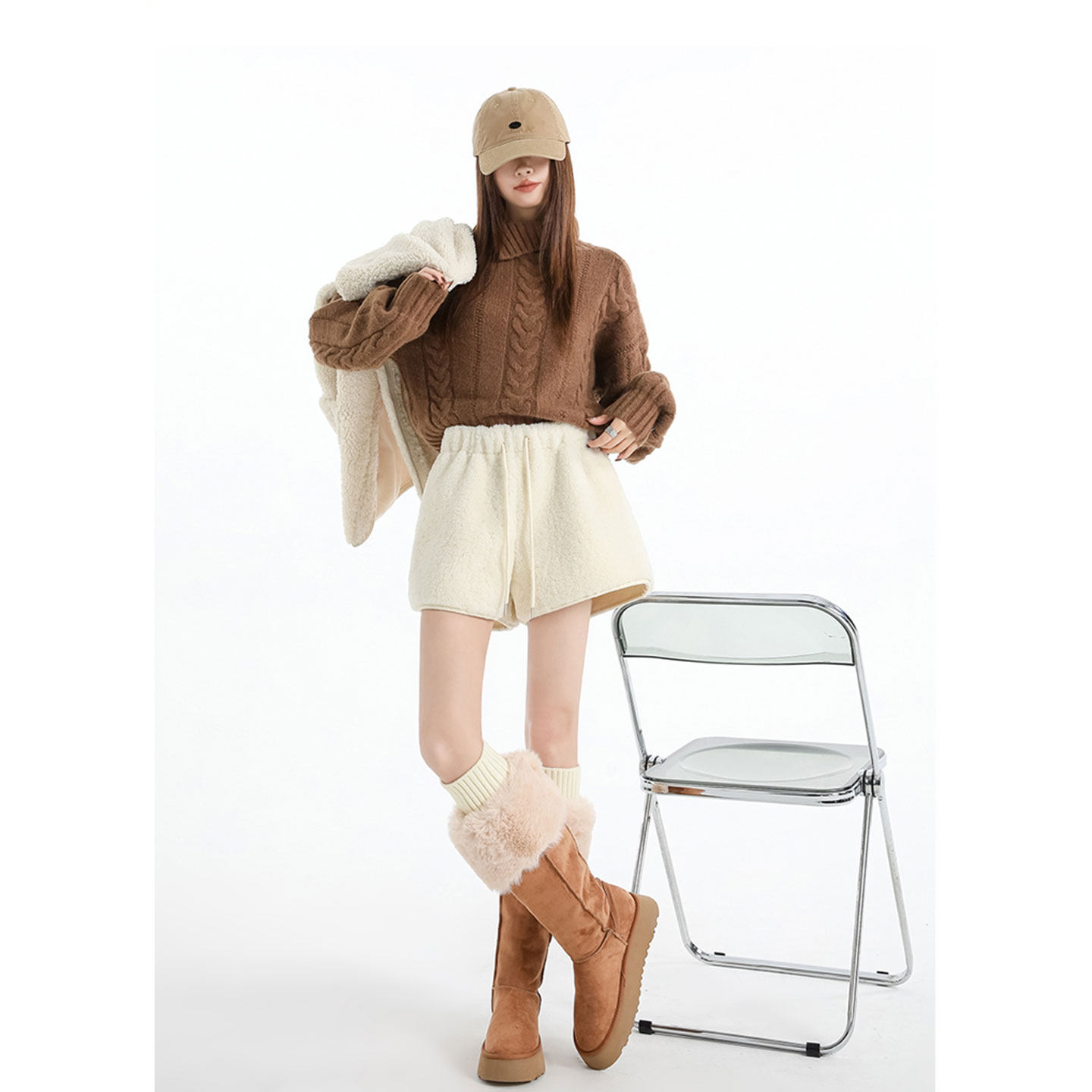 【赠运费险】羊羔绒短裤女外穿