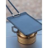 户外不粘烧烤盘浅长方形平底露营便携牛排迷你小铁板煎烤肉盘煎板