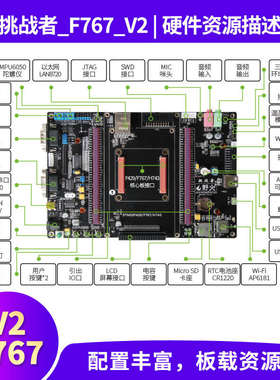野火挑战者STM32F767开发板 STM32开发板 兼容F429/H743 主频216M