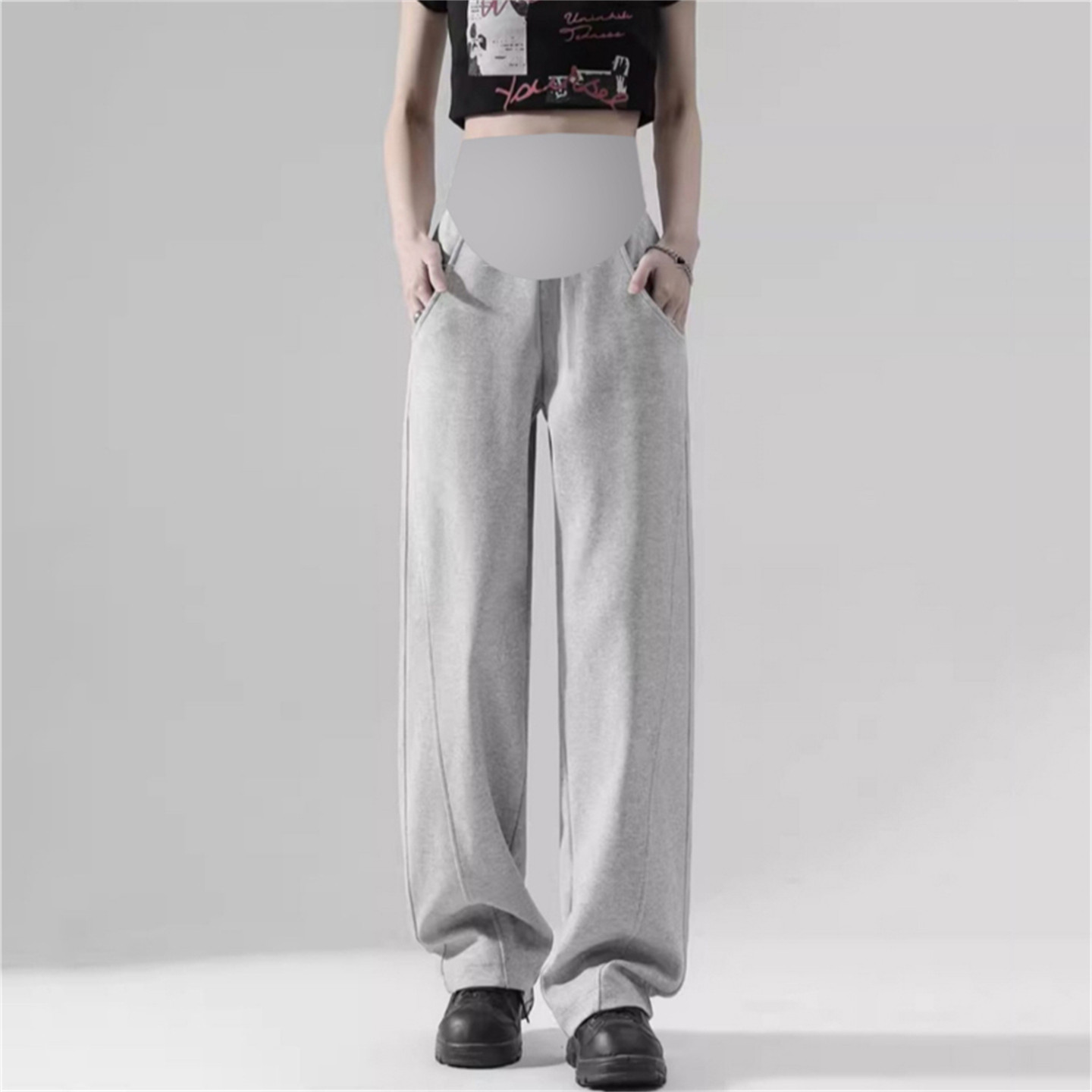 灰色孕妇裤春秋款托腹运动裤休闲卫裤宽松大码阔腿裤拖地弯腿长裤,孕妇装/孕产妇用品/营养,孕妇休闲裤,淘宝优惠券,粉丝福利购,淘宝优惠卷