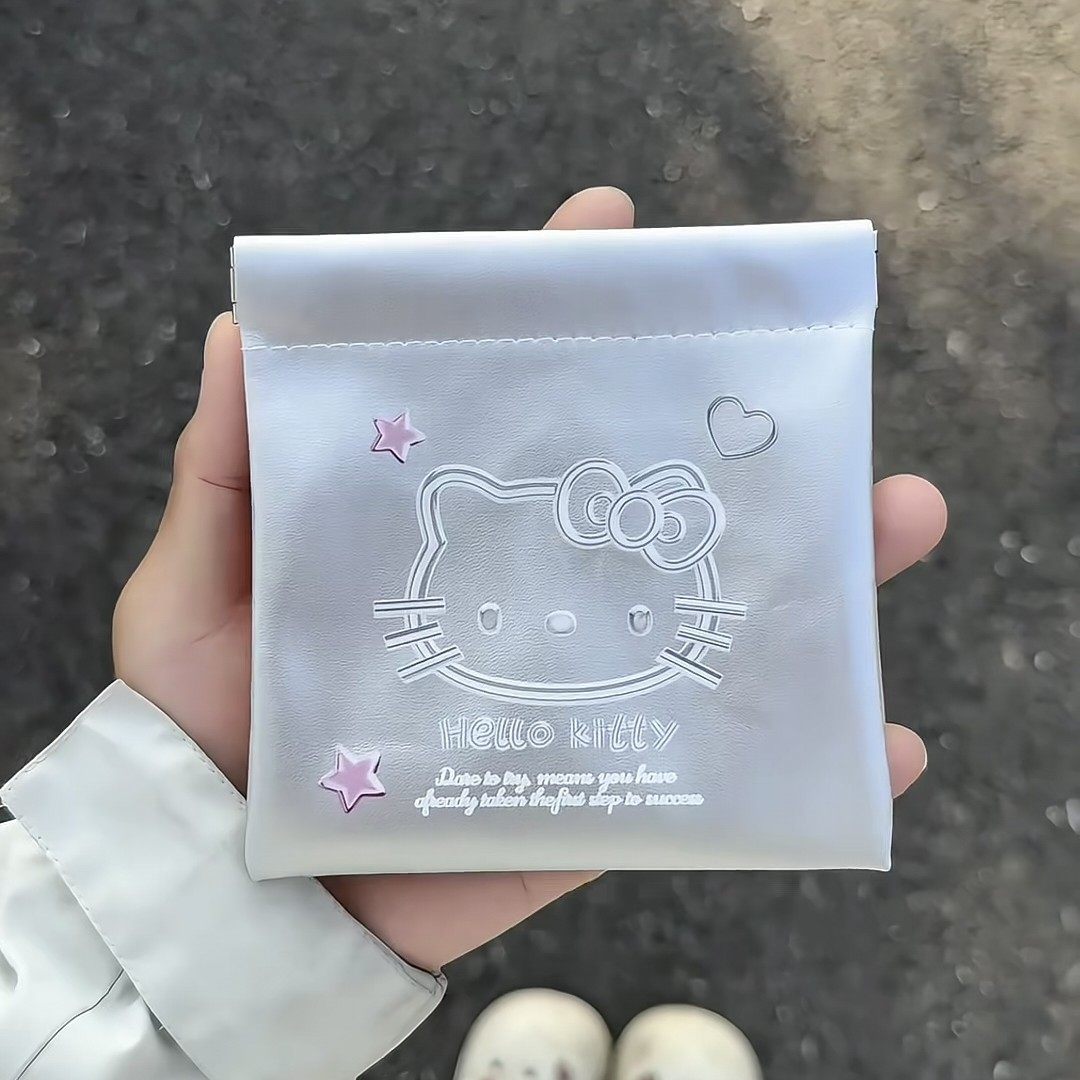 卡通kitty数据线收纳包自动闭合口红化妆包迷你便携收纳袋零钱包,收纳整理,口红收纳包/盒/袋,淘宝优惠券,粉丝福利购,淘宝优惠卷