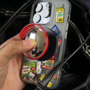 拍照道具装饰可爱广角镜创意手机装饰支架气囊磁吸支架便携随身镜