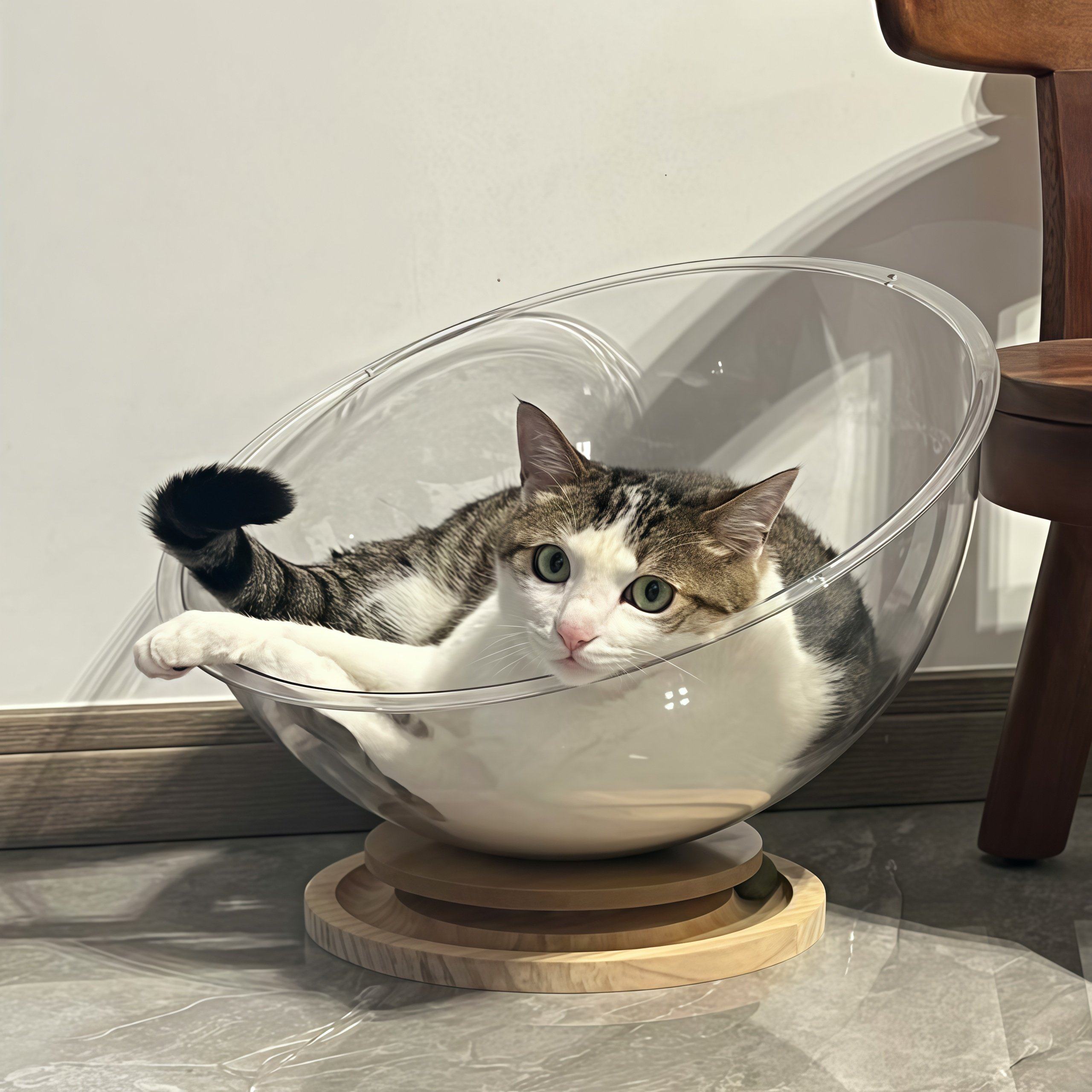 太空舱猫窝四季通用解闷猫窝转盘玩具猫床一体半封闭冰窝亚克力板,宠物/宠物食品及用品,猫窝/屋/帐篷/沙发,淘宝优惠券,粉丝福利购,淘宝优惠卷