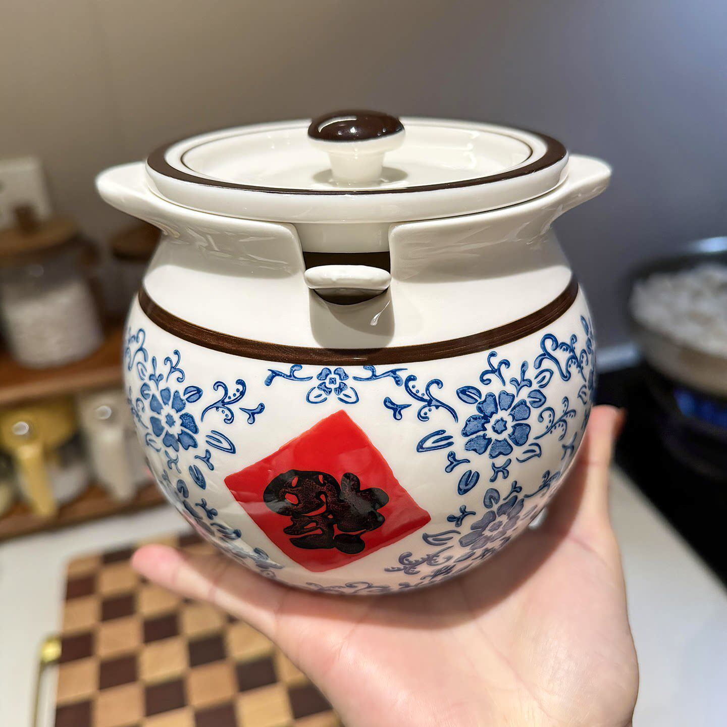 福字陶瓷耐高温食品级猪油罐