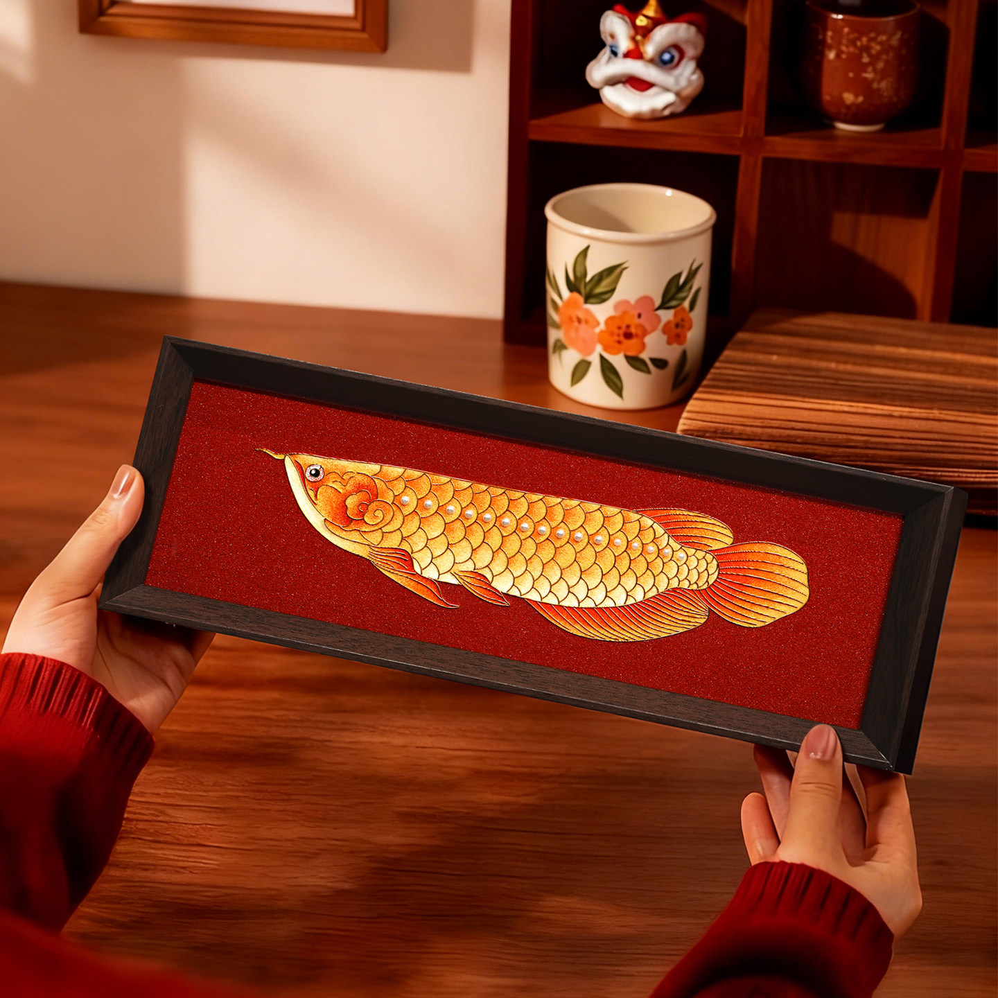 新年特价款 金龙鱼招财装饰画掐丝珐琅diy手工材料包乔迁伴手礼,特色手工艺,景泰蓝,淘宝优惠券,粉丝福利购,淘宝优惠卷