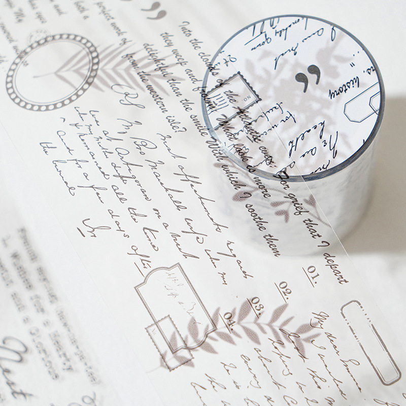 路过人间系列防水PET胶带 简约彩色基础文字DIY手账装饰循环贴画