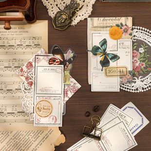 记忆独白系列特种纸便签本50张入美式复古风手账DIY装饰素材拼贴