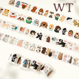 WT原创胶带 狗狗肖像集 汪汪队狗主题可爱小动物手帐和纸胶带模切