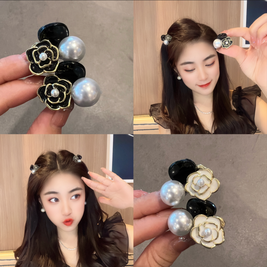 复古山茶花迷你小抓夹女刘海碎发