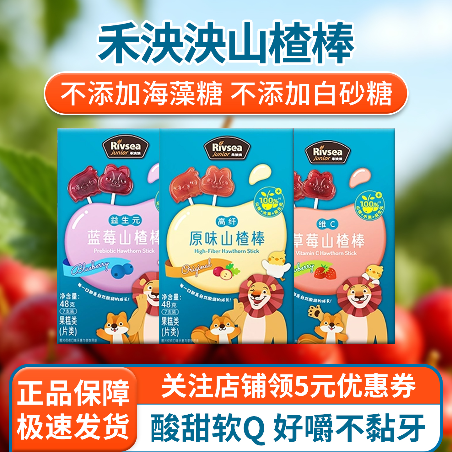 禾泱泱山楂棒儿童水果条高纤无添加海藻糖白砂糖果肉条宝宝小零食