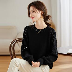 MONLOUVE毛衣女秋冬季2025新款爆款软糯慵懒风高级感宽松短款针织