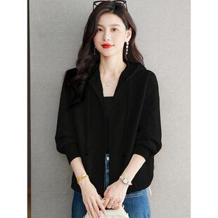 MONLOUVE外套女2025新款秋款女装连帽上衣今年流行爆款韩版休闲开